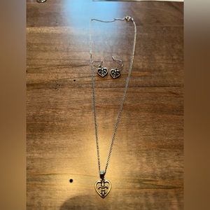 Fleur de Lis Sterling Silver Jewelry Set